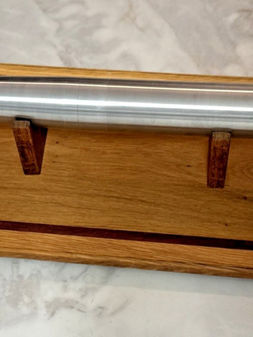 Vintage 90s Solid Steel Rocket Model Large Heavy Military Display on Wood Stand
